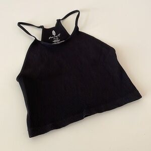 Free People Movement Cropped Run Tank Black
